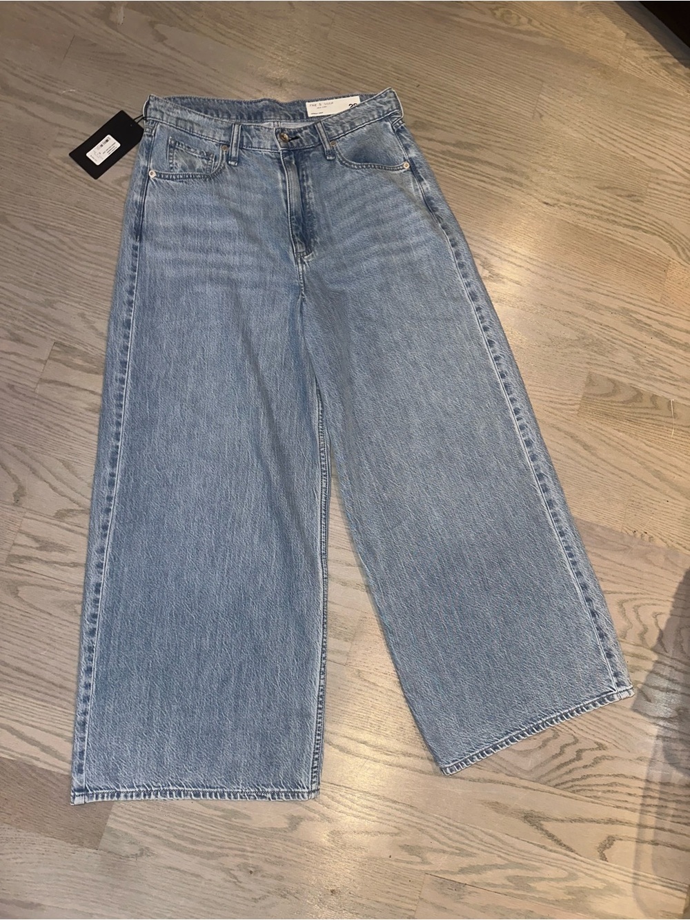 rag & bone Light Blue Wide Leg Flare Jeans
